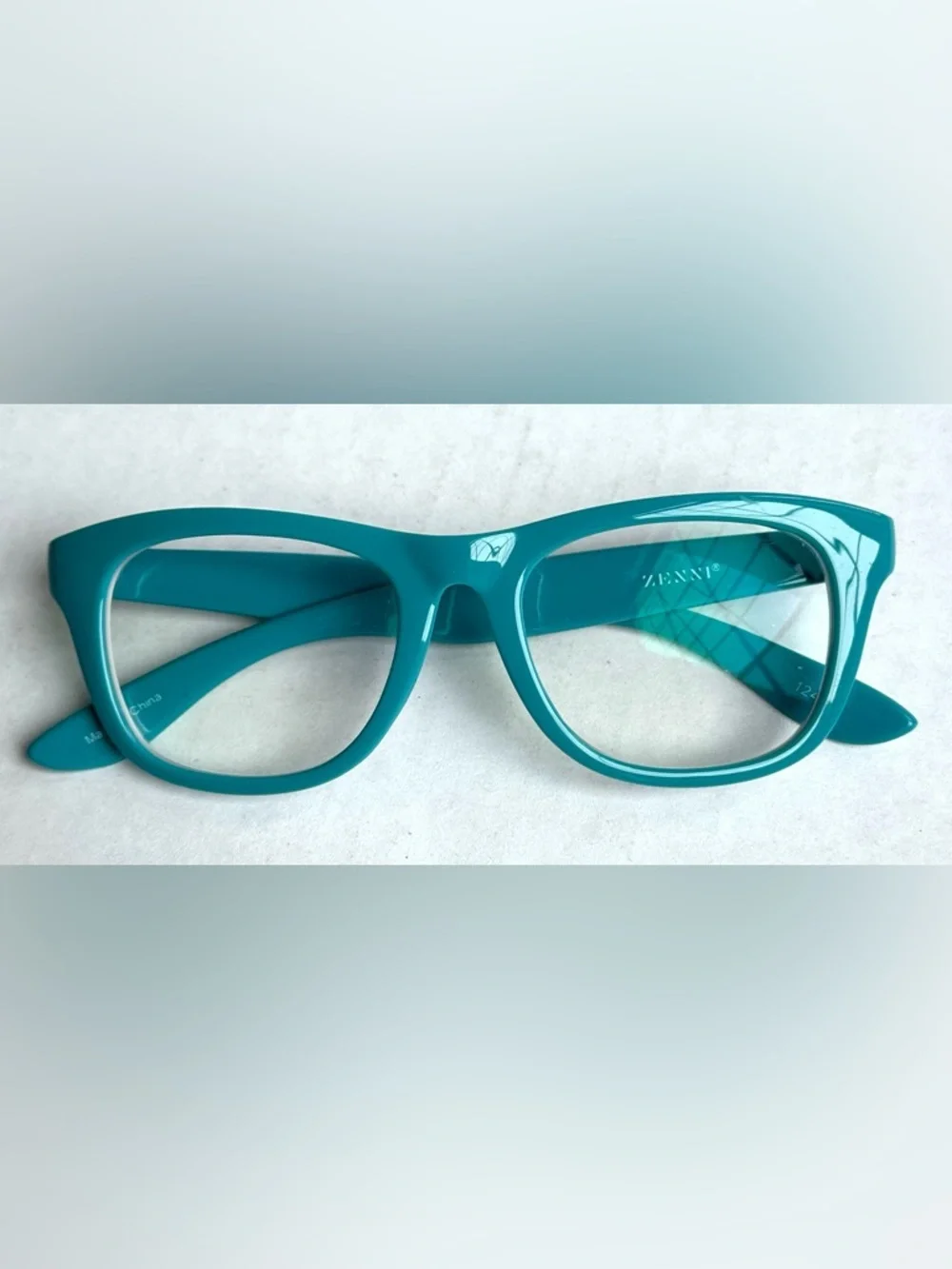 Zenni Teal Green Thick Rim Quirky Trendy Cat Eye Frames (old prescription)